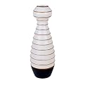 Stripe Ceramic Vase - White/ Cream/ Gold (16")