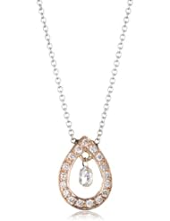 Sethi Couture White Diamond Pear Shape Pendant Necklace