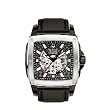 Bulova #96A112 Men's Pearl Dial Black Leather Strap Skeleton Automatic Watch