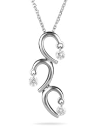 1/4 (0.21-0.27) Cts Diamond Dangle Pendant in 18K White Gold