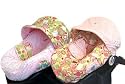 Reversible Minky Dot and Bubble Dot Pink Infant Seat Cover