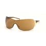 PRADA SPR54G 5AK2Z1 SHINY GOLD BROWN RIMLESS SHIELD SUNGLASSES