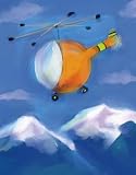 Helicopter - Artist: Anthony Morrow - Art Print Poster Size: 7.00 by 9.00 inches