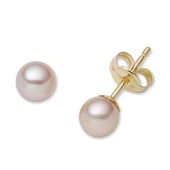 Miore Damen-Ohrstecker 750 Gelbgold S��wasser-Zuchtperlen ros� MK023E