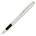 Cross Century II Medalist Fountain Pen with Polished Chrome and 23 Karat Gold Plated Appointments and 23 Karat Gold Plated Nib - Medium