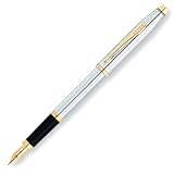 Cross Century II Medalist Fountain Pen with Polished Chrome and 23 Karat Gold Plated Appointments and 23 Karat Gold Plated Nib - Medium