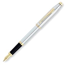Cross Century II Medalist Fountain Pen with Polished Chrome and 23 Karat Gold Plated Appointments and 23 Karat Gold Plated Nib - Medium