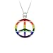 Sterling Silver Multi-Colored Enamel Peace-Sign Pendant