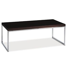 Wallstreet Coffee Table, Chrome and Espresso
