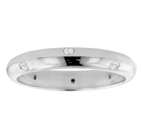0.25 CT TW Bezel Set All Around Diamond Ring in 14k White Gold