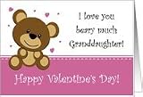 Bear Valentine - Granddaughter Card
