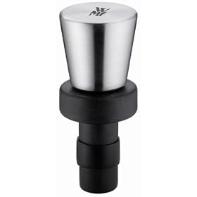 WMF Clever and More Waiters Black and Stainless Wine Bottle Stopper