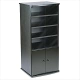 LS-Series 5-Shelf Audio Rack Cabinet with Doors - Black