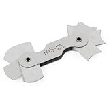 uxcell 半径ゲージ　R15-25mm　測定ツール　ポケットツール　32葉　金属　 8 x 2 x 0.9cm　シルバートーン