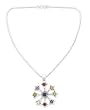 Citrine and garnet necklace, 'Star of India' 18.5" L