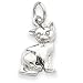 14k White Gold Cat Charm - Measures 16x10mm