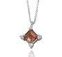 1.36 Carat 14k Diamond Princess Garnet Charm Pendant Necklace