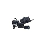 Embassy Italian Stone Design 7pc Genuine Leather Travel Set Rolling Duffle Bag Large/Small Tote