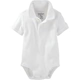 オシュコシュ OSHKOSH/ ピケポロボディスーツ ホワイト ロンパース半袖 18ヶ月【並行輸入】