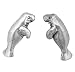 Sterling Silver Earrings Posts Studs Tiny Manatee
