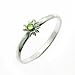 Sterling Silver Light Green CZ Flower Junior Ring