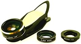 Iphone Camera Lens 3in1 Universal Clip Lens 198 Degree Fisheye Lens 0.63x Wide Angle Lens 15x Macro Lens for Iphone Samsung HTC