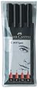 FABER CASTELL WALLET 4 PITT ARTIST PENS BLACK ARTIST