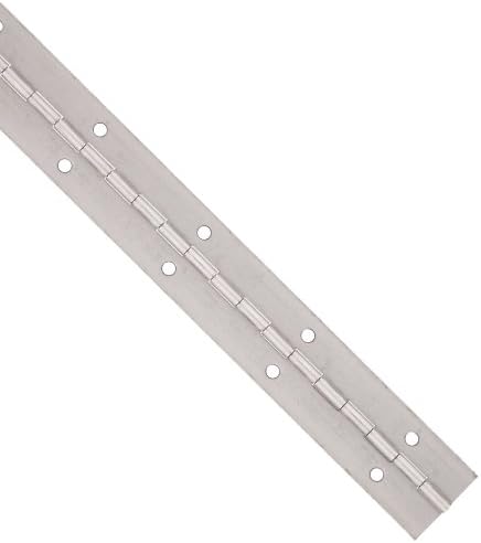 Steel Continuous Hinge with Holes, Unfinished, 0.06" Leaf Thickness, 3" Open Width, 1/8" Pin Diameter, 1/2" Knuckle Length, 8' Long (Pack of 1)