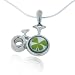 Chuvora Sterling Silver Real Four Leaf Clover, Symbol of Good Luck, Bicycle Pendant Necklace 18''