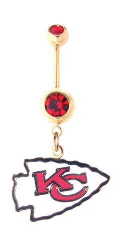 Kansas City Chiefs belly button ring