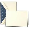 Navy Bordered Ecruwhite Note with Fleur-di-Lis Liner