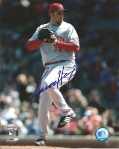 Aaron Harang Signed Cincinnati Reds Road 8x10 Photo