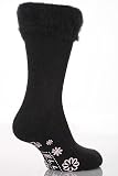 Ladies 1 Pair Elle Cosy Soft Slipper Sock - 4-8 Ladies - Black