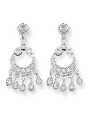 Sterling Silver CZ Oval Shape Earrings QE3222"