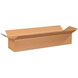 Aviditi 2464 Long Corrugated Box, 24" Length x 6" Width x 4" Height, Kraft (Bundle of 25)