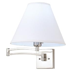 OTT-LITE Belsani Nickel Finish Plug-In Swing Arm Wall Lamp by Ott-lite