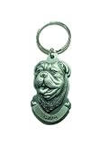 Pewter Bulldog Key Chain Ring Made in the USA