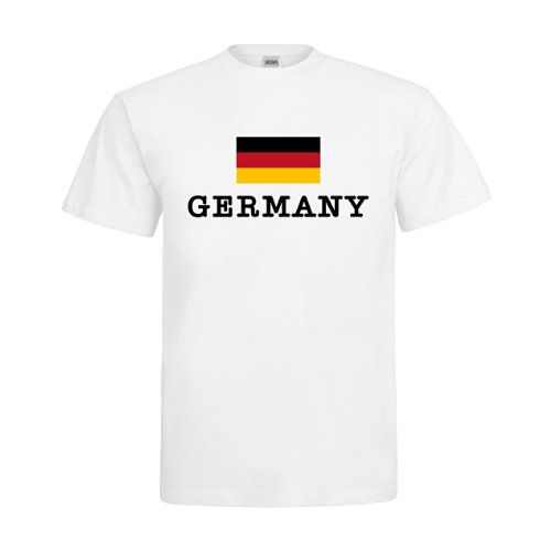 MDMA T-Shirt Flagge Deutschland mit Germany darunter mdma-t00007-1 Textil white / Motiv farbig Gr. S