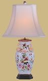 Large Bedside Livingroom Bedroom - 30" Porcelain Pomegranate Vase Oriental Style Fine Table Lamp