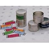 4 Mini Storage Cans (Stainless Steel) (A - 1.75h x 2.5dia.)