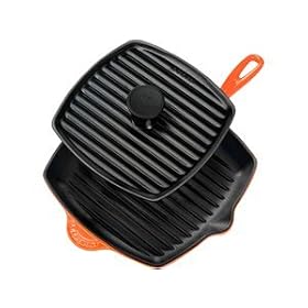 Le Creuset Enameled Cast-Iron Panini Press and Skillet Grill, Flame (Kitchen) 