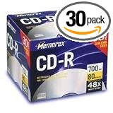 Memorex 700MB/80-Minute 52x CD-R Media (30-Pack with Jewel Cases)
