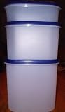 Tupperware Modular Mates Oval 3 Pc. Set #1 #2 #3 Brilliant Blue Seal
