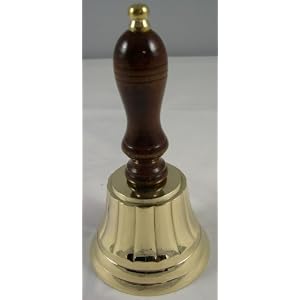 Small Solid Brass Hand Bell with Wood Handle