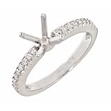Search : 0.20ct Diamond Engagement Semi Mount Ring 14k White Gold