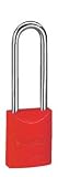 Master Lock 6835LTRED High-Visibility Keyed Different Aluminum Padlock, Extra Length Shackle, Red
