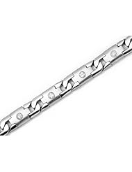14K White Gold Diamond Gents Bracelet