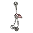 Stainless Steel Belly Ring with Pink Australian crystals 14g/5mm ball