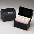 Oxford Plastic Index Card Flip Top File Box Holds 500 5 x 8 Cards, Matte Black, EA - ESS01581