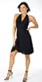 Sexy Short Evening Club Cocktail Halter Dress with Sarong Short Skirt from Hot Fash Dresses - CONTESSA Black